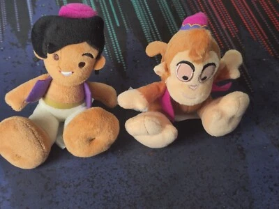 Disney Authentic Aladdin & Abu Monkey Tiny Big Feet Micro Plush Lot- VGC - Image 1 of 4