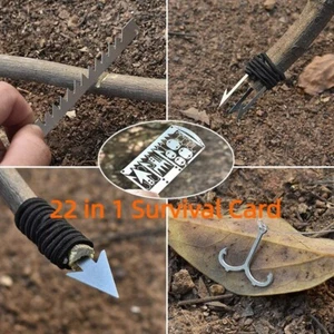 Au Outdoor 22 In 1 Multifunctional Survival Tools Fishing Gear Fishing Hook Card - Picture 1 of 21