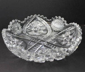 Antique Brilliant Cut Glass Shallow Bowl - Picture 1 of 6