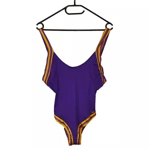 Badeanzug OlyClub Italien Größe 40 Lila mit Goldgelbe Streifen Stretch - Bild 1 von 8