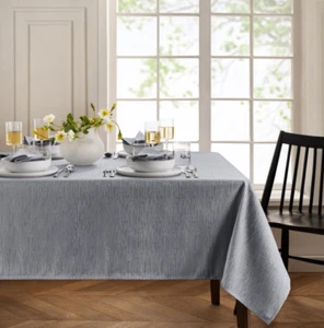 ELRENE HOME CONTINENTAL GRAY WATER STAIN RESISTANT TABLECLOTH 60" x 120" NEW - Picture 1 of 5