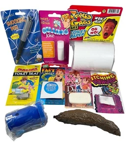 KIT DE BROMA PARA DORMITORIO UNIVERSITARIO - Falsa caca de perro picazón polvo gelificante pluma de choque broma mordaza - Imagen 1 de 10