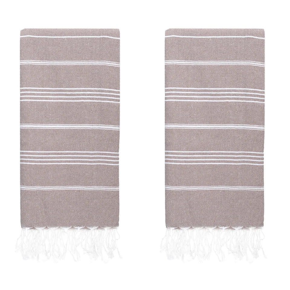 Juego de 2 toallas de playa turcas (38" x 71") | Toalla turca extra grande 100 % algodón Foto 1 de 4
