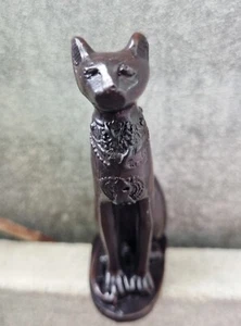 Ägyptische Bastet Katze Statue Göttin Figur Wohndeko Sphinx Harz braun 3 Zoll - Bild 1 von 15