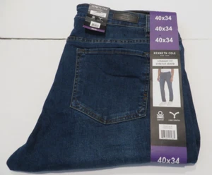 Kenneth Cole Men's 40 x 34 Straight Fit 2 Way Stretch Blue Denim Jeans NWTS - Picture 1 of 6