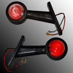 2x Begrenzungsleuchte Umrissleuchte Positionsleuchte 130 mm 45° rot weiß 12V 24V - Bild 1 von 7