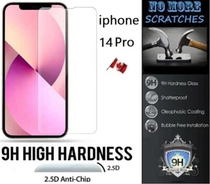 2.5D 9H REAL Tempered Glass For iphone 14 PRO 14PRO Screen Protector Clear HD - Photo 1 sur 5