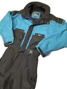 Traje de esquí de los años 80 para hombre M traje de nieve de una pieza babero de nieve borde interior retro vintage años 80 - Imagen 1 de 13
