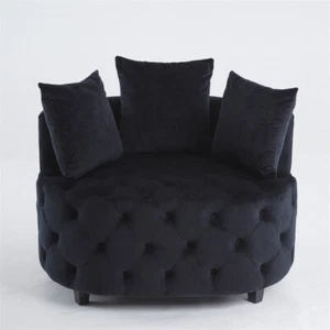 Modern Velvet Accent Barrel Chair Upholstered Armchair Leisure Lounge Sofa - Picture 1 of 45