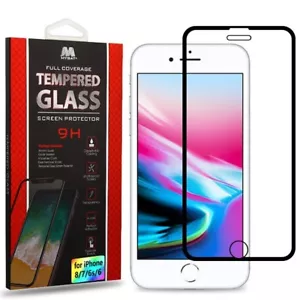 For iPhone 6 6s 7 8 PLUS Tempered Glass Screen Protector FULL COVERAGE Curved - Picture 1 of 19