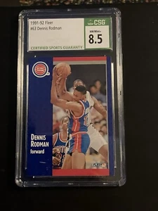 1991-92 Fleer #63 Dennis Rodman CSG 8.5 NM-MT+ (CGC) - Picture 1 of 2