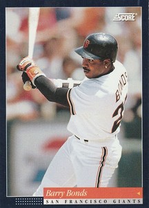 1994 SCORE BARRY BONDS CARD #1. MINT CONDITION CARDS