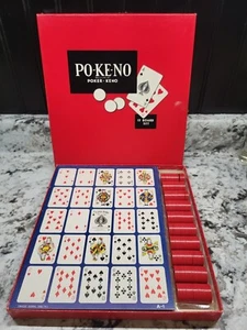 Completo Vintage Po-Ke-No Poker-Keno 12 Tavole Set US Playing Card Co - Foto 1 di 5