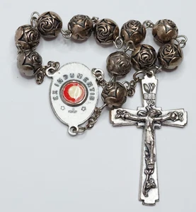 Saint Therese of Lisieux One Decade Rosary Ex Indumentis Relic Medal St Theresa - Picture 1 of 7