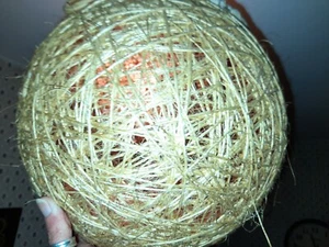 Vintage geflochtene Schnur Rattan Kugel Kugel Lampenschirm Pendelleuchtenschirm - Bild 1 von 7