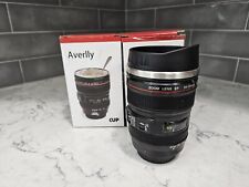 Stainless Steel Averlly Camera Lens Coffee Travel Mug Set Canon White Black