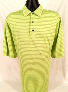 FOOTJOY Mens Short Sleeve Green Striped Polo Golf Shirt Tag Size XL - Picture 1 of 11