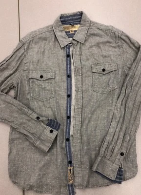 J.A.C.H.S. Just A Cheap Shirt Gray With White Polka Dots Long Sleeve Lined Soft - Image 1 of 4