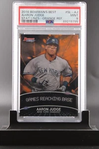 AARON JUDGE | 2016 Bowman's Best Stat Lines | Orange Ref 3/35 | PSA 9 MINT - Picture 1 of 2