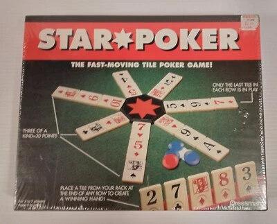 Pressman 1994 Star Poker Game The Fast Moving Tile Poker Game New Factory Sealed - Image 1 of 3