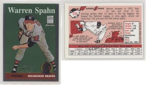 2001 Topps Chrome Through the Years Reprints Warren Spahn #8 HOF