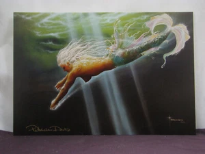 signed art print, "Mermaid" by Patricia Davis, 6.75x10, unmounted, fantasy art - Picture 1 of 2