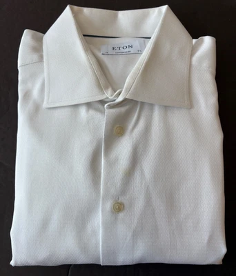 Eton Contemporary Dress Shirt Mens 17.5 - 35/36 White French Cuff Signatur Twill - Image 1 of 4
