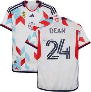 Jonathan Dean Chicago Fire FC Signed Match-Used 24 Jersey 2023 MLS Season-S - Picture 1 of 5