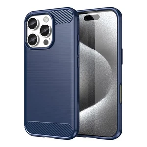 Coque Silicone Carbone iPhone 16 Pro Max Bleu - Par Hurtel - Zdjęcie 1 z 8