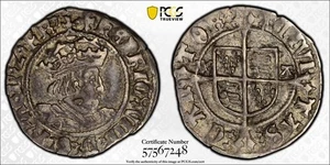 1526-32 England Henry VIII Silver 1/2 Half Groat S-2343 Canterbury- PCGS XF45 - Picture 1 of 6