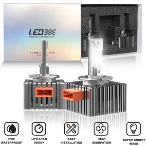 D5S LED Headlight Bulbs Hi-Low Beam for Hyundai Elantra 2017-2018 Replace HID - Picture 1 of 12