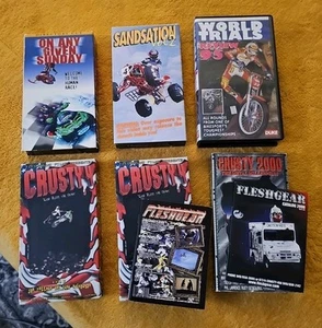 Motocross Sand Drag Snowmobile VHS Lot (6) 90s Crusty World Trials More Vintage - Picture 1 of 18