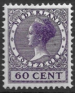Países Bajos 1924 60 c. Púrpura Como Nuevo Ligeramente Bisagras, Veth - Imagen 1 de 2