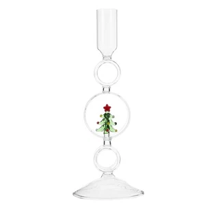 Candelabro árbol de Navidad: candelabro de vidrio - candelabro cónico para - Imagen 1 de 17