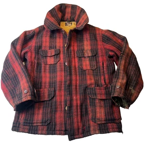 True Vintage Woolrich Mackinaw Jacket 60s Buffalo hunting Wool 44 - Distressed! - Picture 1 of 23