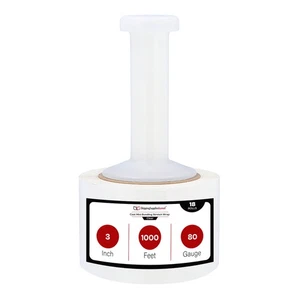 3" in. x 1000FT 80 Gauge 18 Rolls Stretch Shrink Film Hand Wrap + Handle - Picture 1 of 7