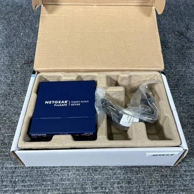 NetGear GS105 v3 ProSafe 5-Port Gigabit Switch with AC Adapter FREE S/H - Image 1 of 3