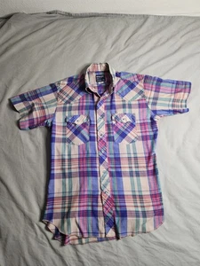Vintage 90s Wrangler Pearl Snap X-Long Tails Shirt Herren Gr. 15,5 Bunt Western - Bild 1 von 7