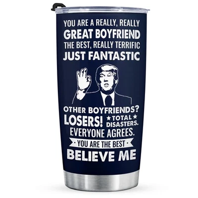 Aurahouse Funny Gifts for Boyfriend Tumbler 20oz, Boyfriend Birthday Gifts, A... - Image 1 of 4
