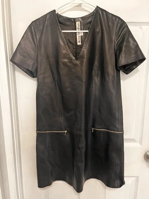 Acne Studios Real Leather Mini Dress Women's Size 38 Excellent Condition - Image 1 of 3