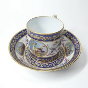 Nature Mortes Aux Peches Cup & Saucer - 1737 Ancienne Manufacture Royal Limoges - Picture 1 of 10