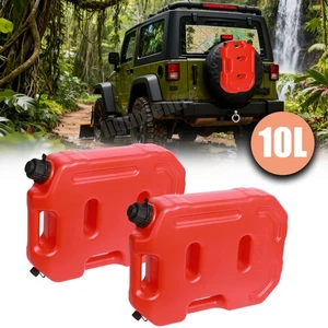 2x 10L 2.6 Galones Lata Gas Tanque de Combustible Contenedor de Gasolina Coche Motocicleta ATV Camión UTV - Imagen 1 de 9
