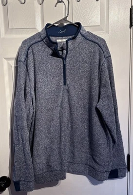 Greg Norman XL Golf 1/4 Quarter Zip Mock Neck Fleece Pullover Long Sleeve Blue - Image 1 of 3