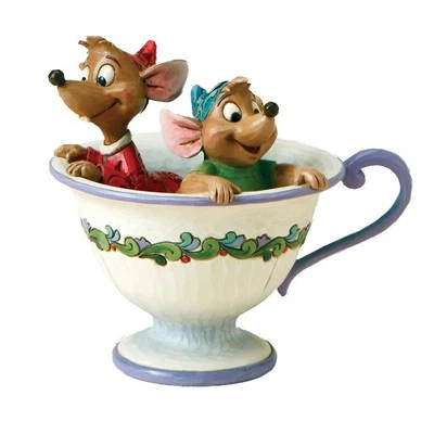 Jim Shore Disney Traditions Jaq and Gus in Teacup Figurine 4016557