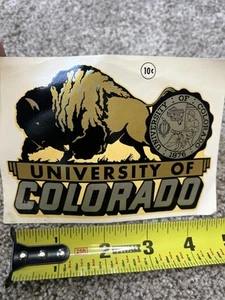 University of Colorado Original 1940's Decal VTG NCAA School Seal w/ Buffalo - Picture 1 of 3