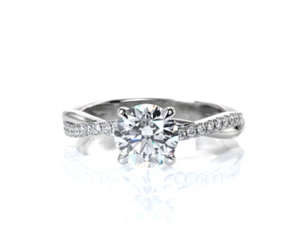 1.15 Ct Round Cut IGI Certified Lab Created Diamond Engagement Ring 950 Platinum - Image 1 of 4