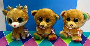 TY BEANIE BOOS, WINTER HOLIDAY LOT OF 3 PLUSH,  2012, 2017, ALPINE, BELLA! - Picture 1 of 24
