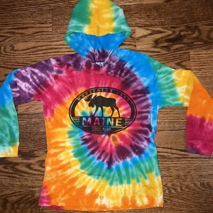 Moosehead Lake Maine  Tie Dye Hooded Shirt By Artform  - Picture 1 of 8