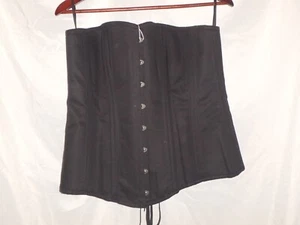 Charmian 26 Steel Boned Cotton Torso Training Underbust Corset Black 4XL New - Picture 1 of 9