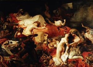 Tod des Sardanapalus Antik Poster Leinwanddruck Kunst Ölgemälde Wandbild - Bild 1 von 5